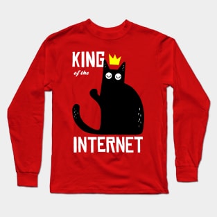 funny cat – Cat is the king of the Internet (red variant) Long Sleeve T-Shirt